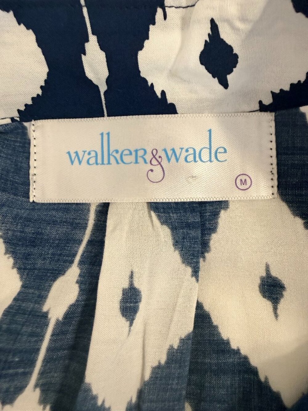 Walker & Wade Day Tripper Dress Sz M Blue Derby Diamond Shift Dress Midi Tunic - Picture 4 of 12